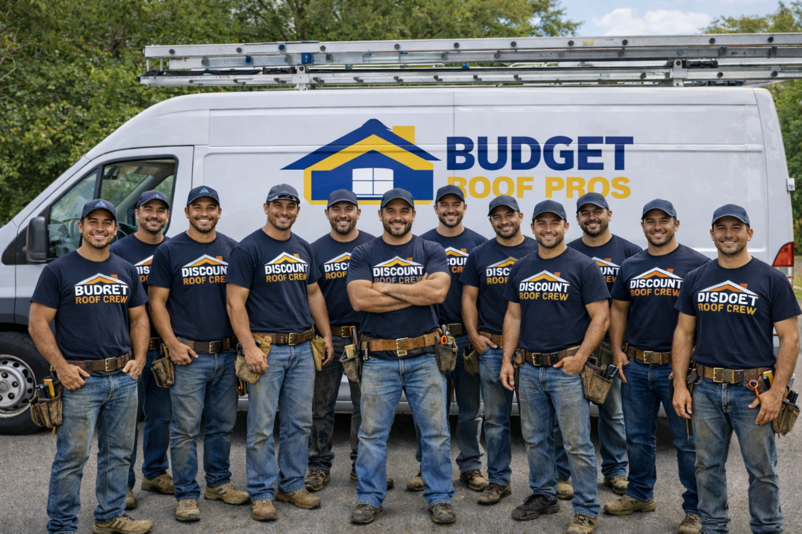 Budget Roof Pros crew working